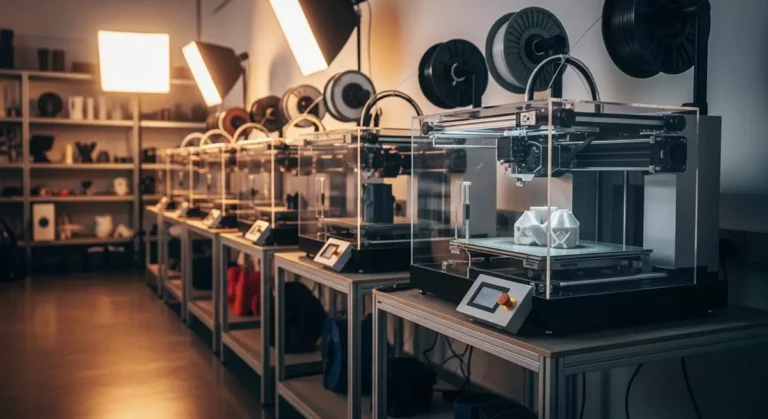 Nowoczesna farma drukarek 3D gotowa do realizacji zleceń komercyjnych