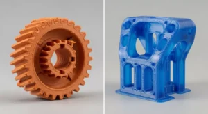 Porównanie wydruku 3D z plastiku FDM i gładkiego detalu z żywicy SLA