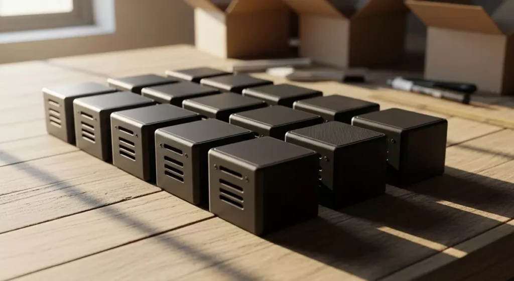 Druk 3D idealnie sprawdza się w produkcji małych partii produktów Krótka seria identycznych obudów elektronicznych wydrukowanych na drukarce 3D