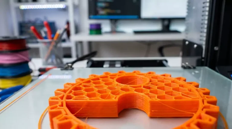 Wewnętrzna struktura wypełnienia (infill) w postaci plastra miodu w wydruku 3D